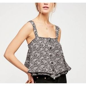 FREE PEOPLE | SWEET CAROLINE FLOWY SLEEVELESS TIERED BOHO TOP WOMEN'S SIZE LARGE